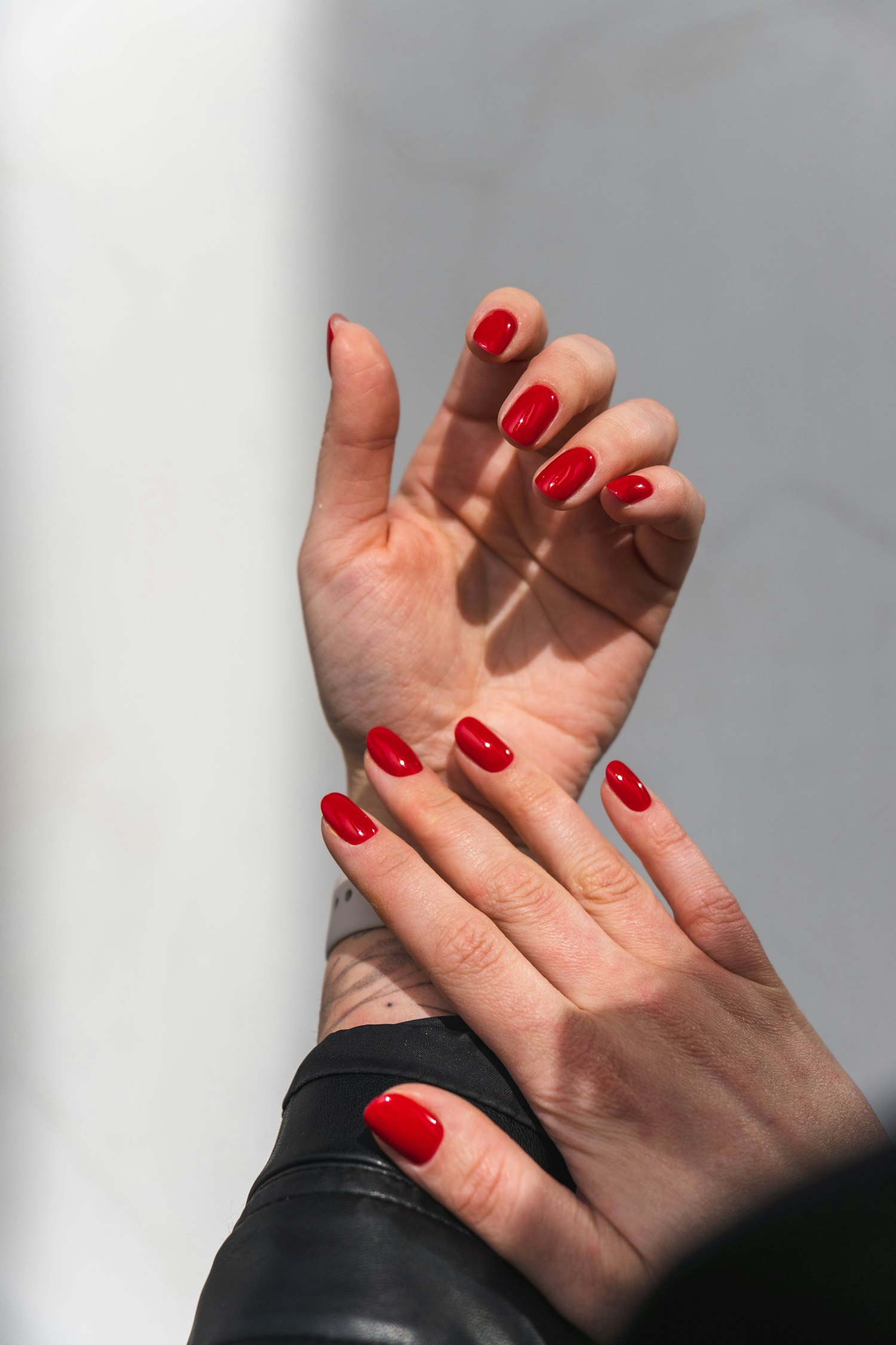 Red manicured nails